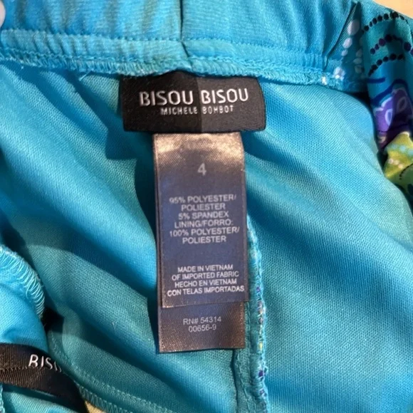 Bisou Bisou silky stretch ruched strap & empire waistband bead buckle maxi. Sz 4 - Picture 8 of 9